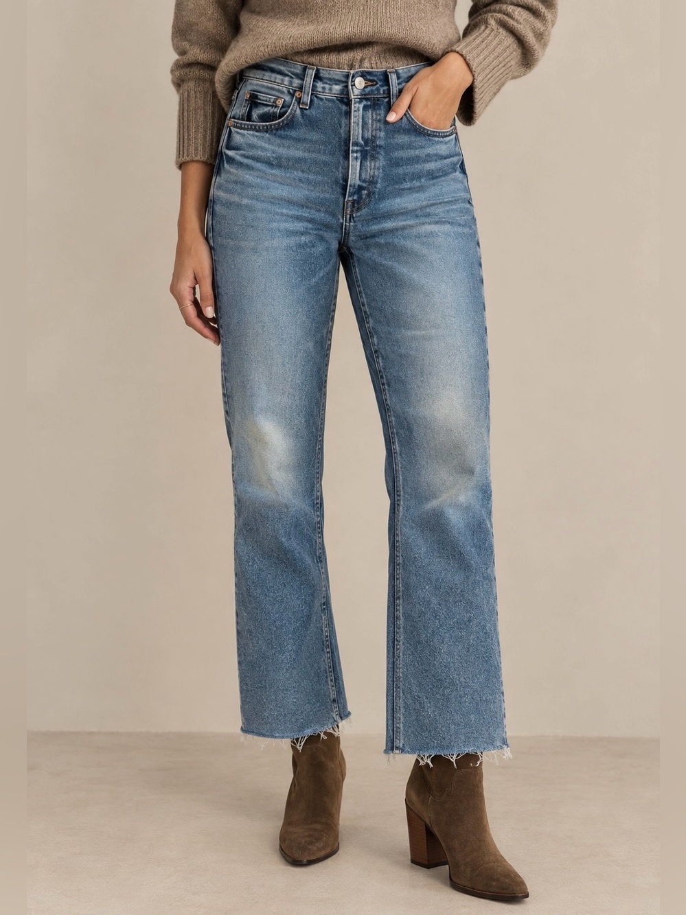 MOTHER Superior The Tripper Flood Fray Jeans - Size 28